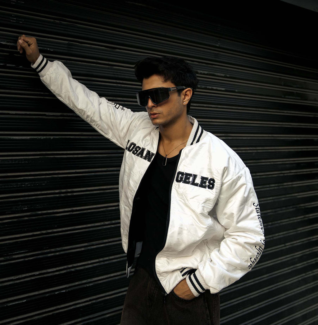 LA WHITE BOMBER JACKET