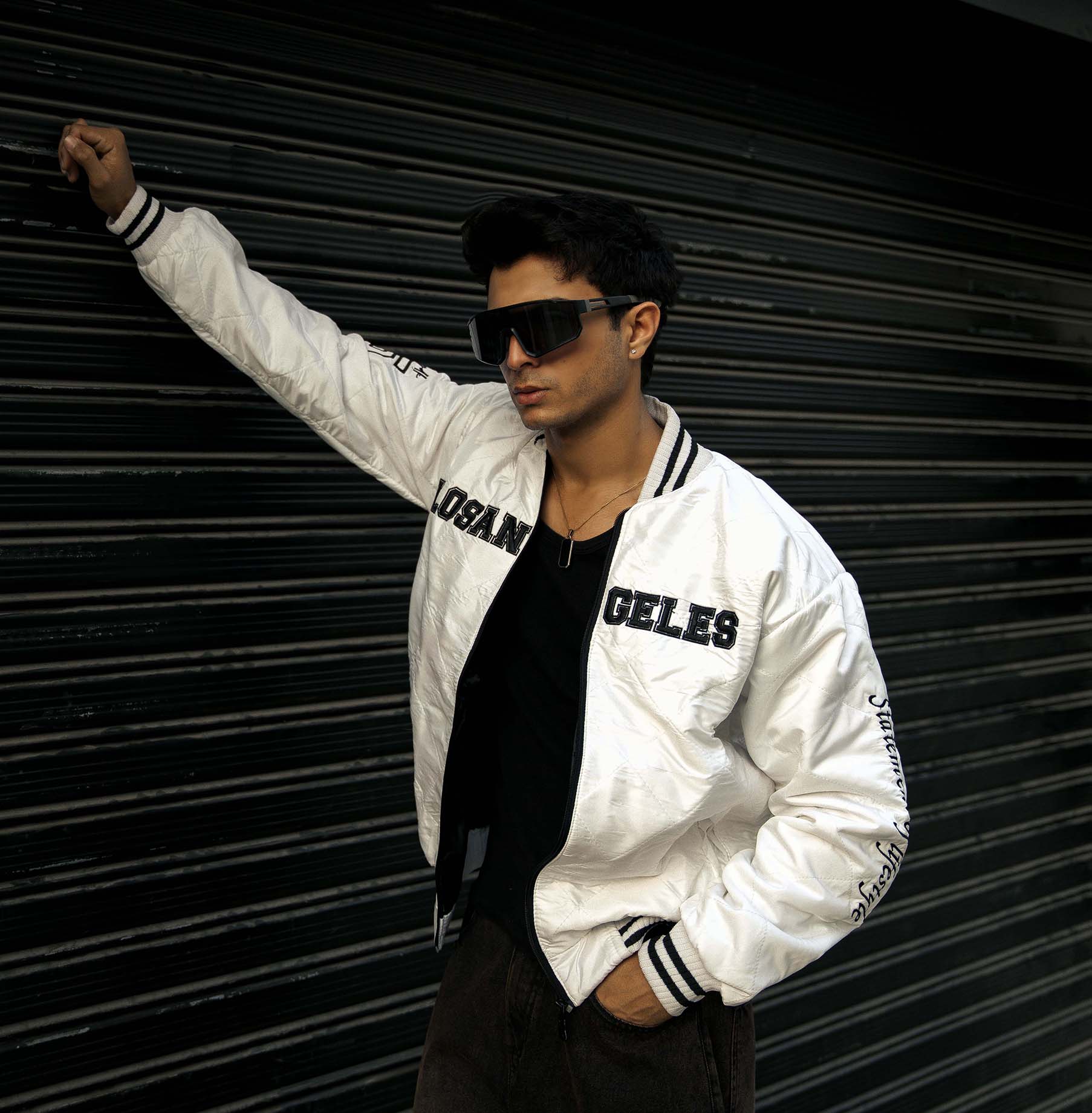 LA WHITE BOMBER JACKET
