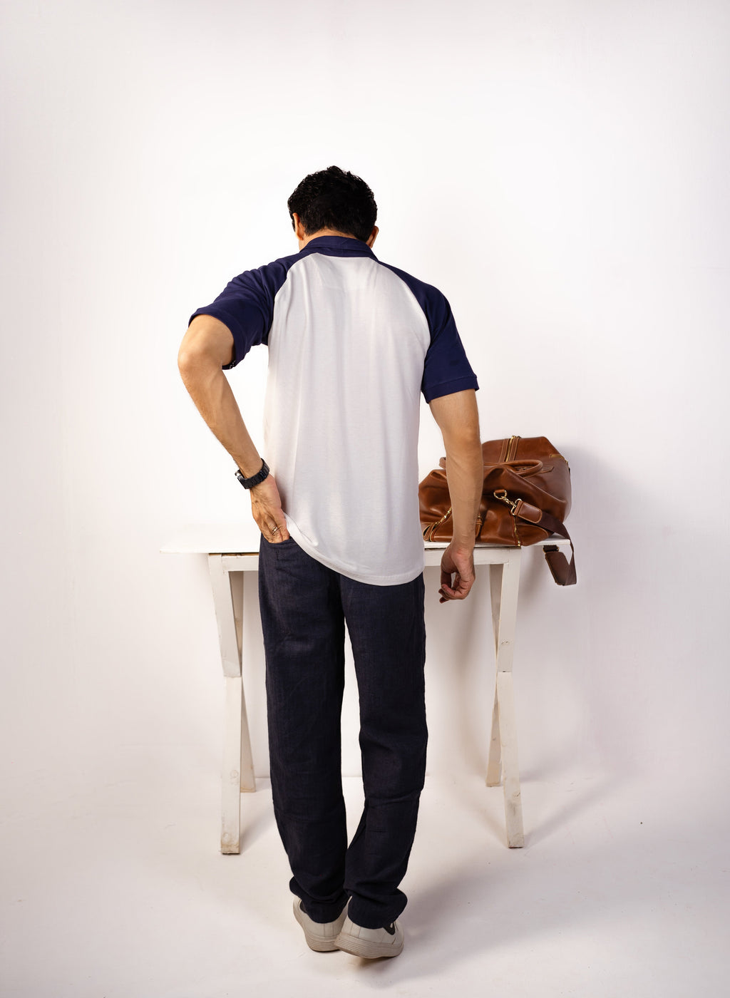 NAVY REGLAN POCKET POLO