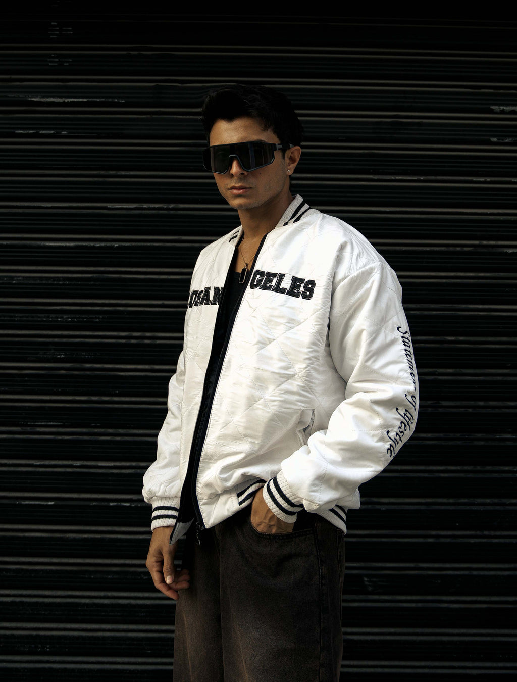 LA WHITE BOMBER JACKET