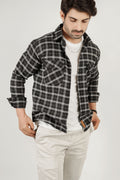 '- SHERPA LINED BLACK SHIRT -