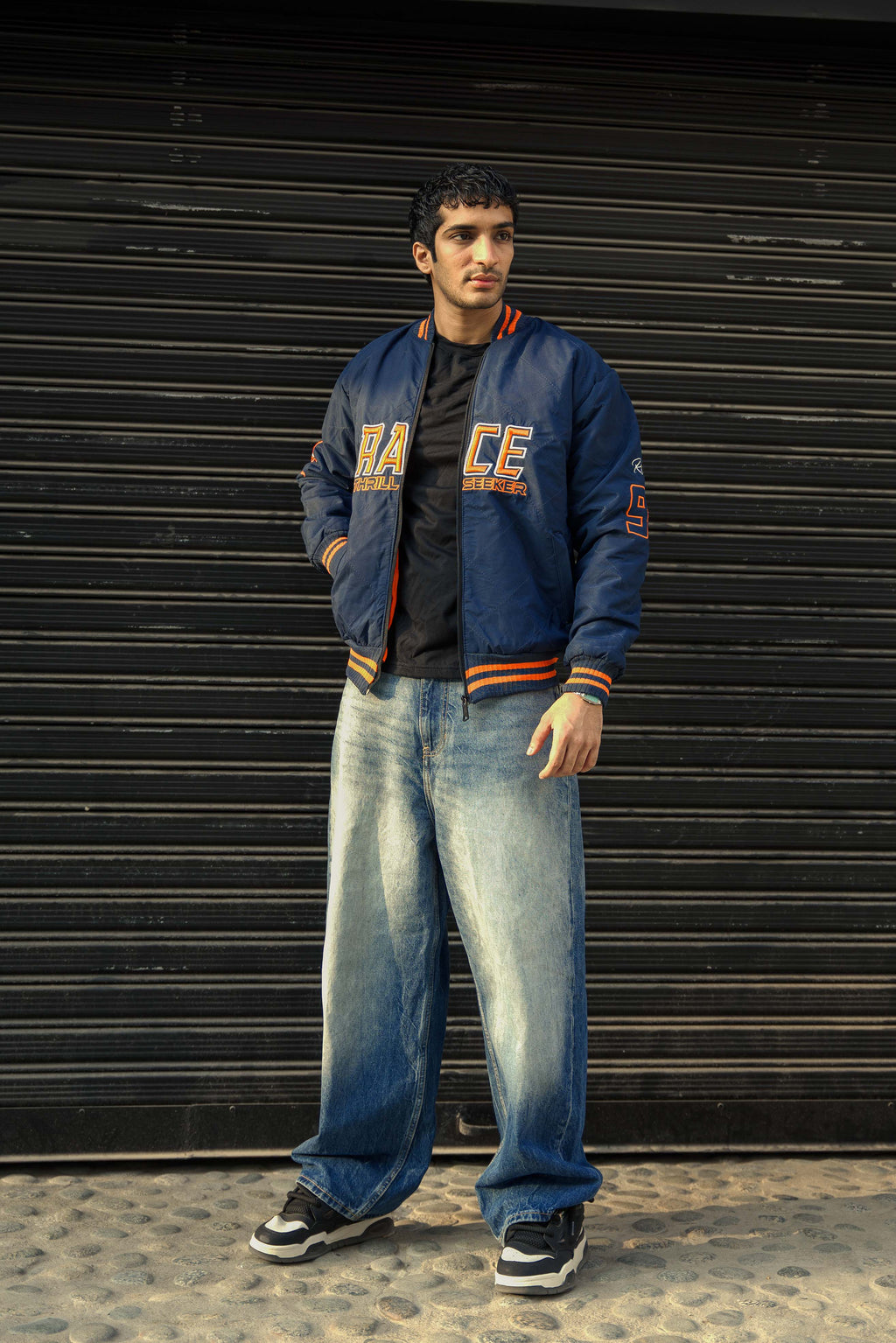RACING NAVY-BLUE BOMBER JACKET