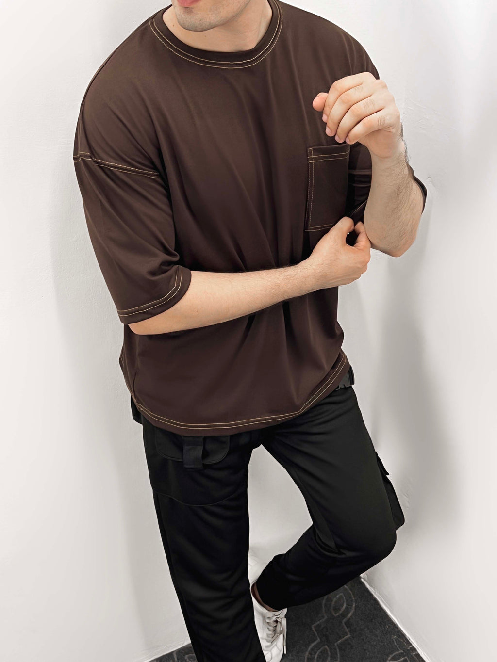 – CONTRAST STITCH OVERSIZES TEES –