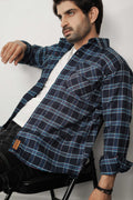 '- INDIGO BLUE CHECK SHIRT -