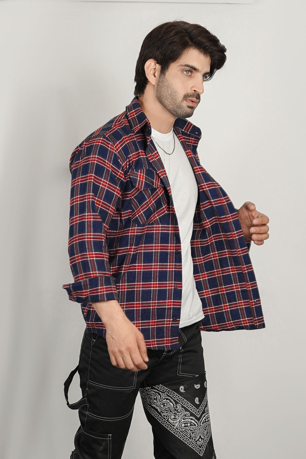 - COSMIC CUBE RED/BLUE CHECK SHIRT -