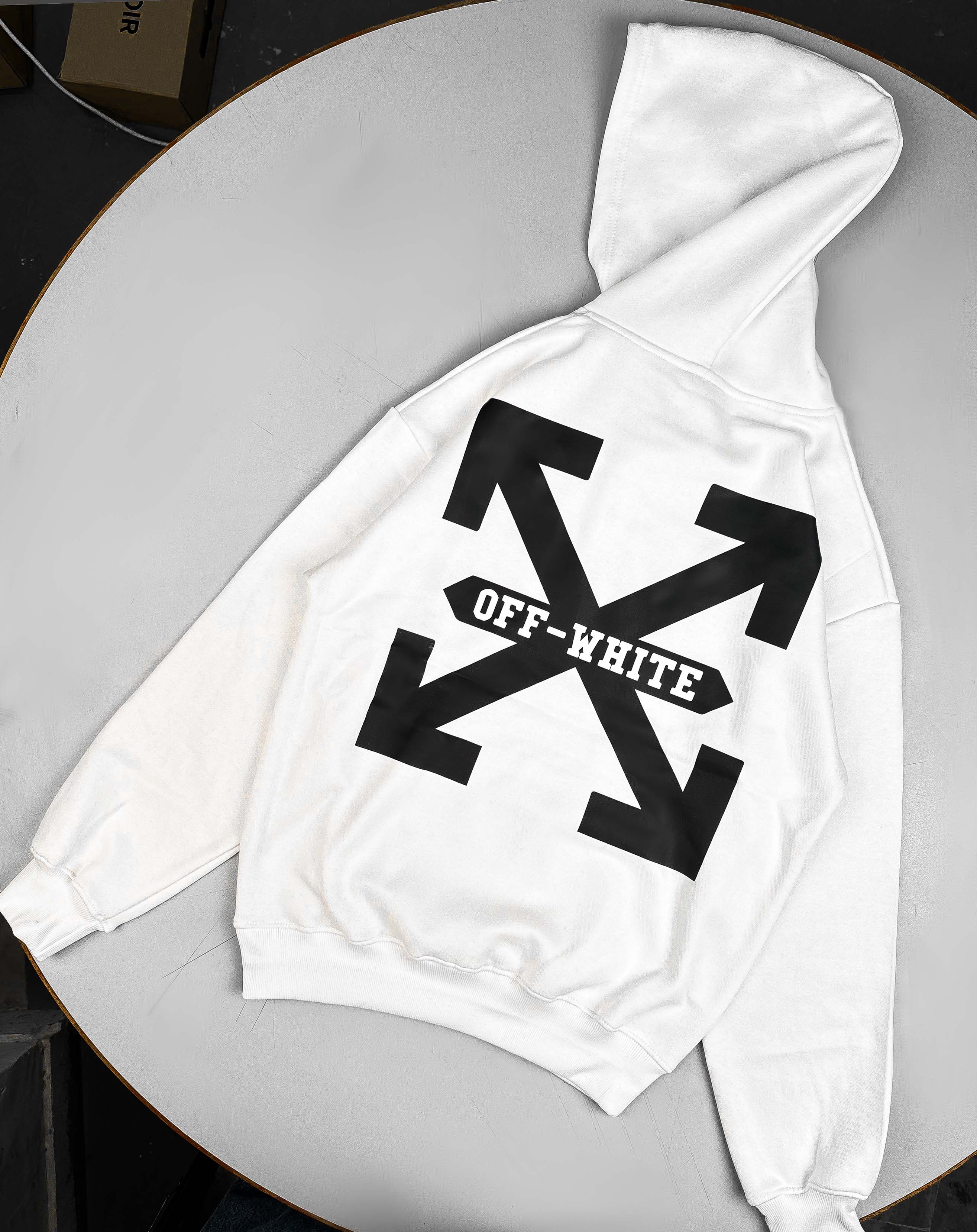 – OFF WHITE CROSS HOODIE –