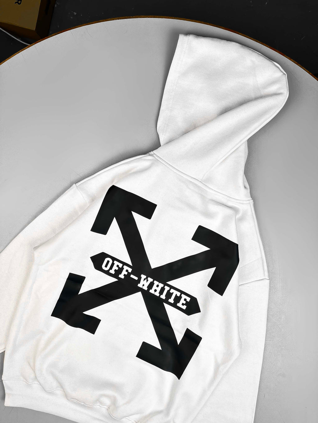 – OFF WHITE CROSS HOODIE –