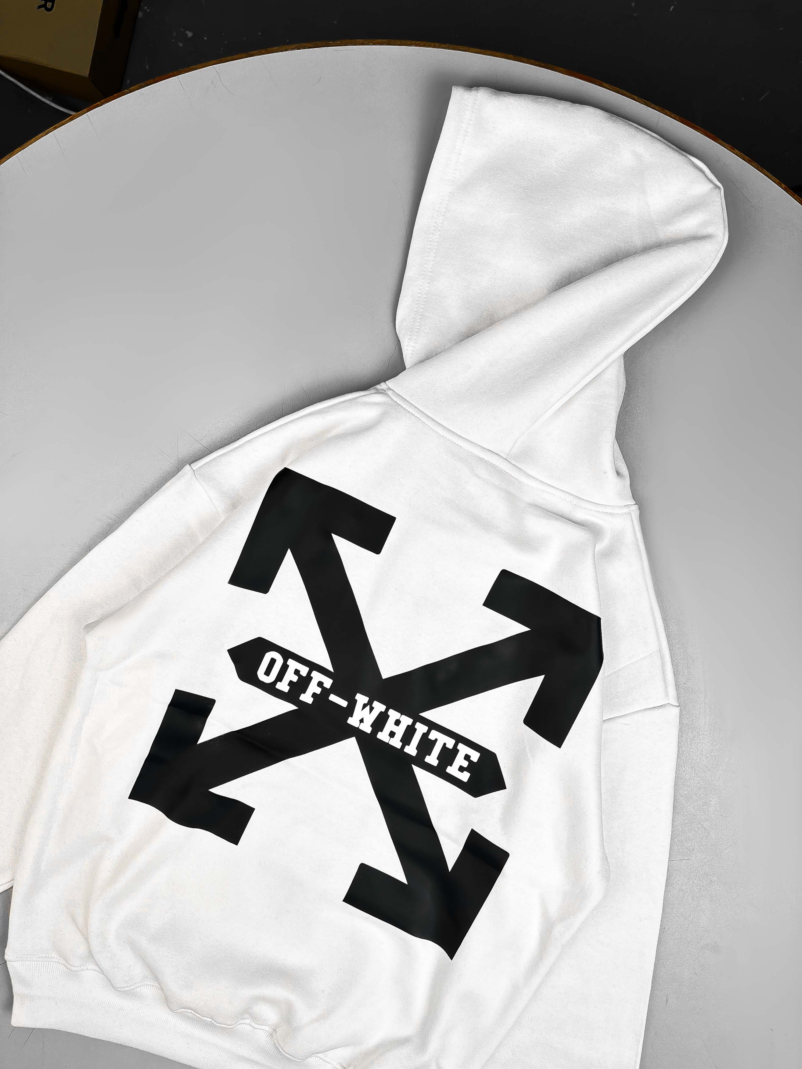 – OFF WHITE CROSS HOODIE –
